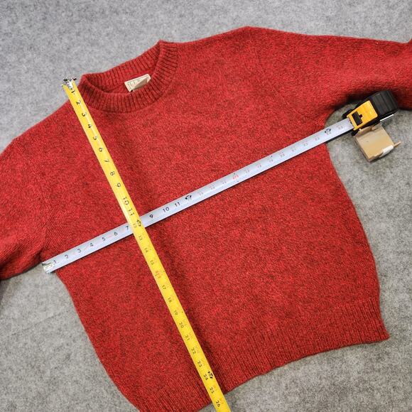 Vintage LL Bean Sweater Mens Large Red Wool Blend Knit Crewneck Pullover USA 90s - Picture 8 of 12